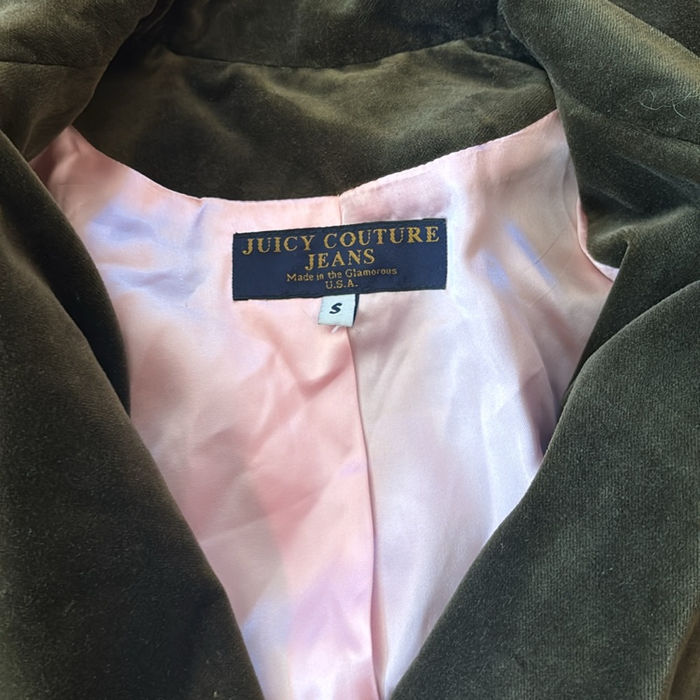 Beautiful Y2K Jewel Tone Green Soft Velvet Women's Tie Trench Belted Coat XS P - Picture 2 of 6